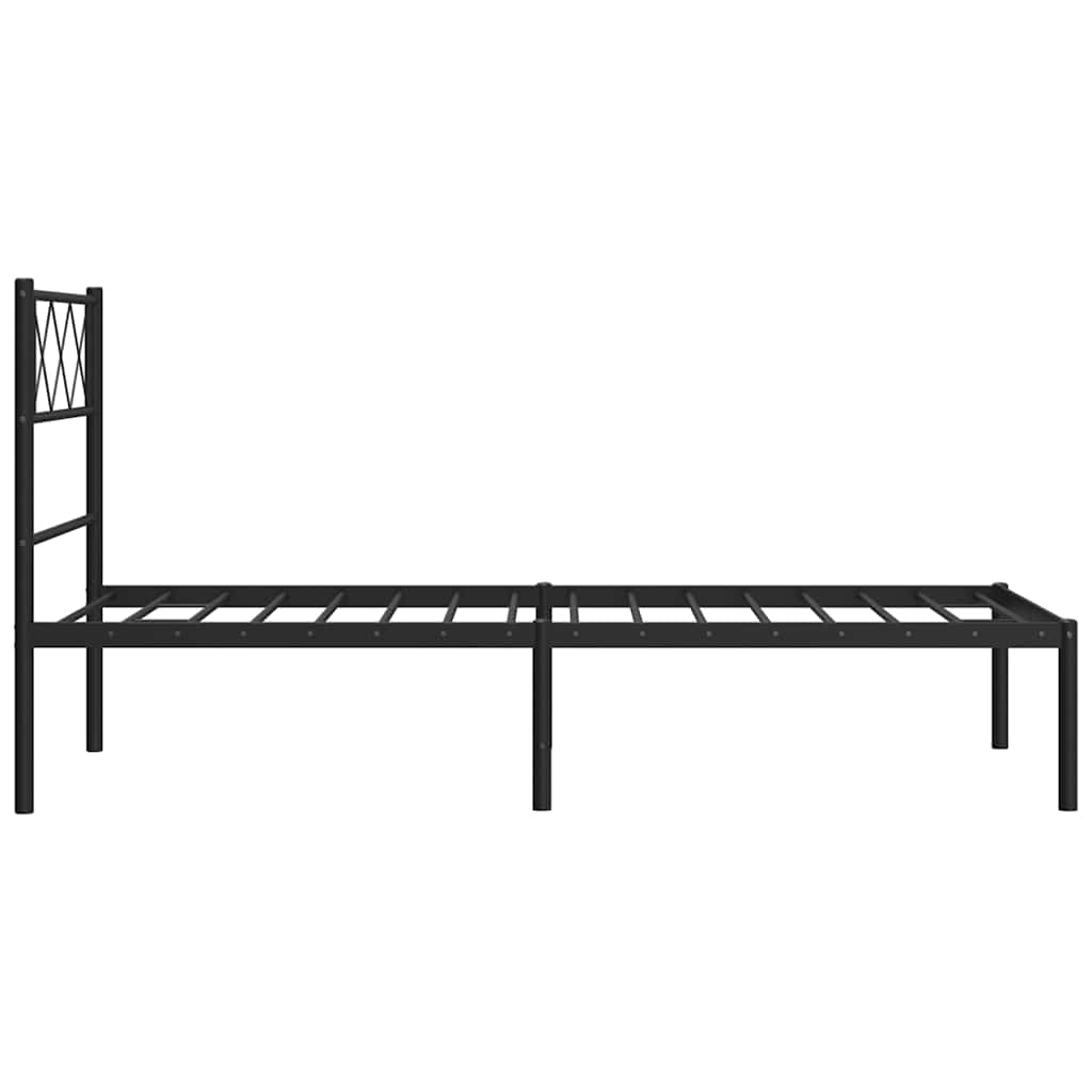 sengeramme med sengegavl 100x200 cm metal sort