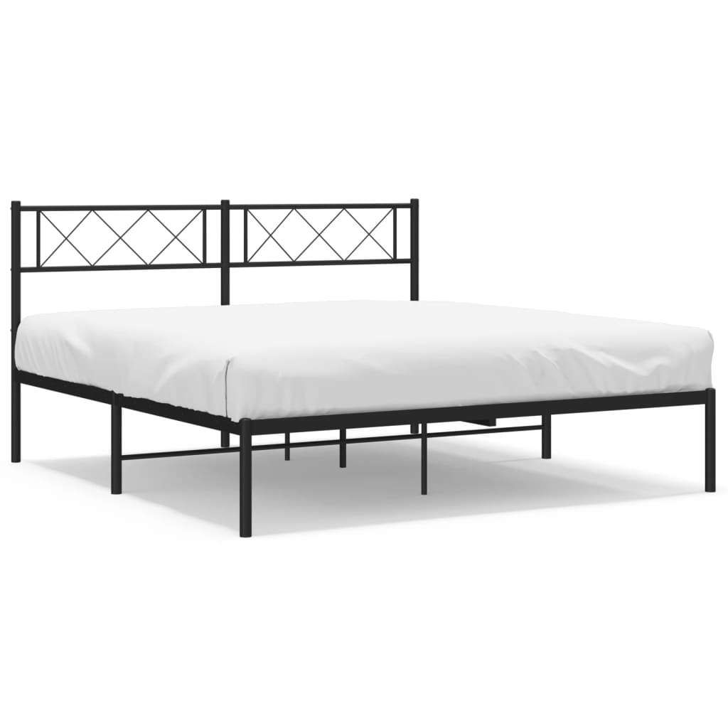 sengeramme med sengegavl 120x190 cm metal sort