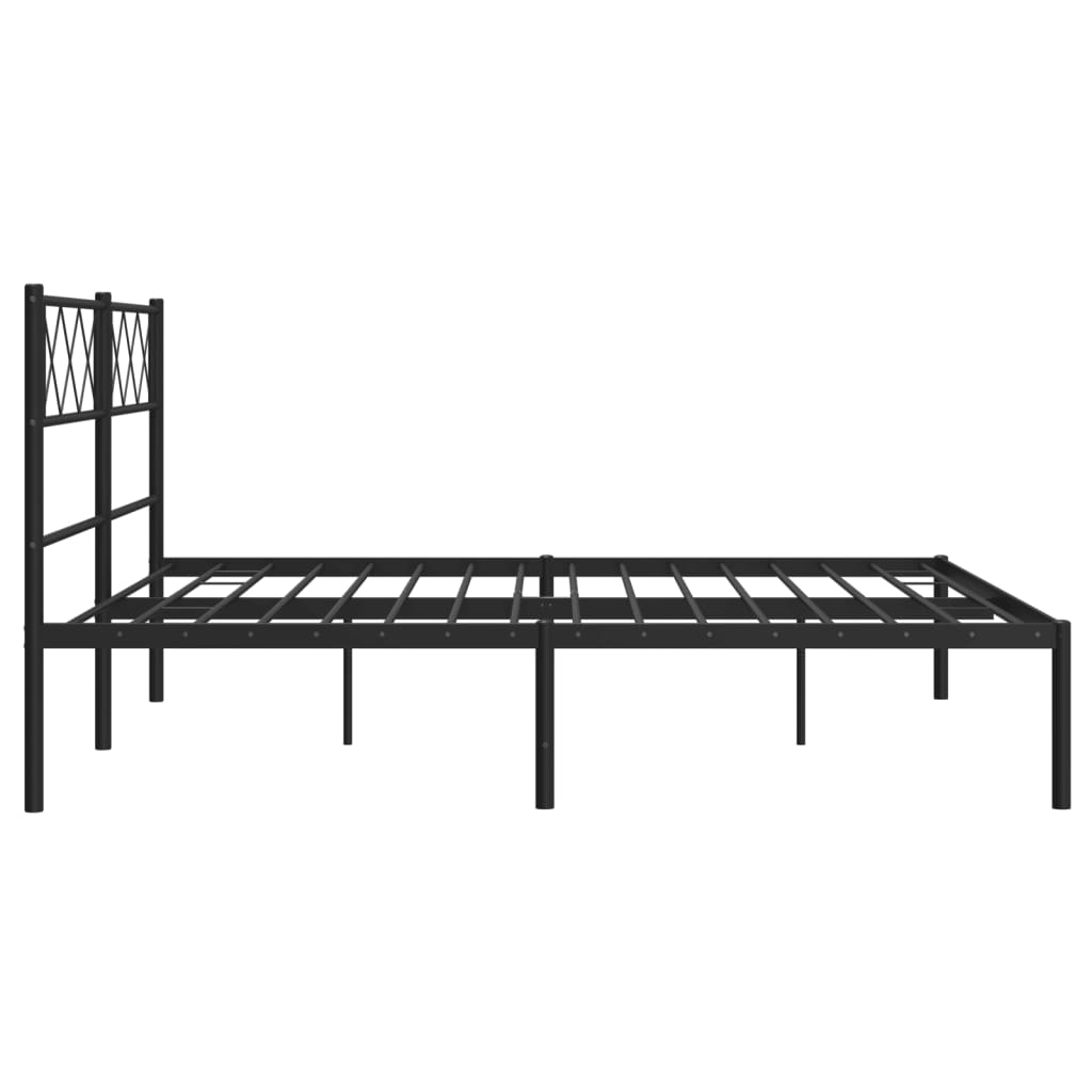 sengeramme med sengegavl 120x190 cm metal sort