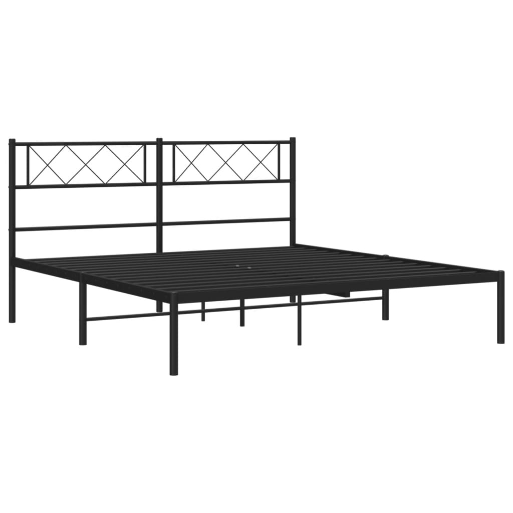 sengeramme med sengegavl 140x190 cm metal sort