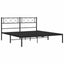 sengeramme med sengegavl 160x200 cm metal sort