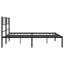 sengeramme med sengegavl 160x200 cm metal sort