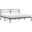 sengeramme med sengegavl 180x200 cm metal sort