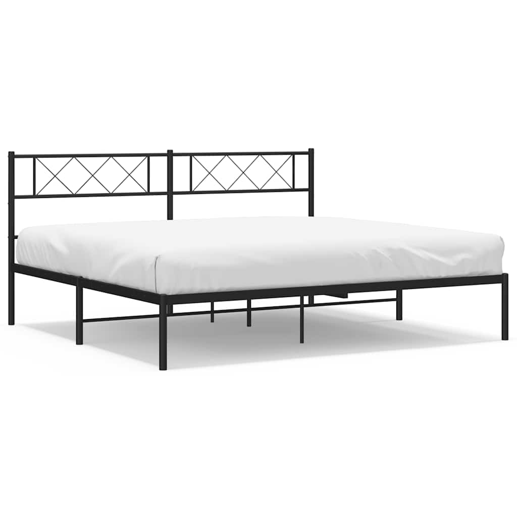 sengeramme med sengegavl 183x213 cm metal sort