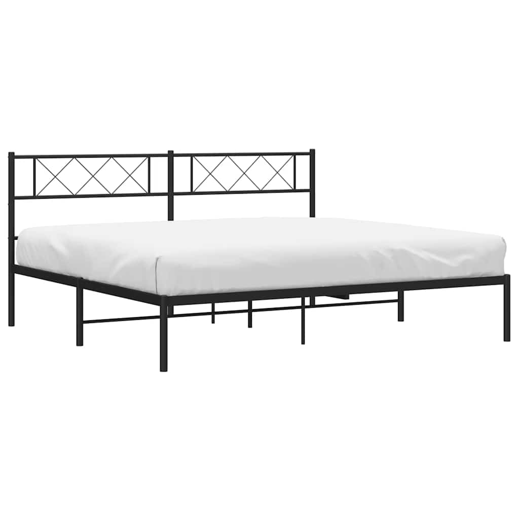 sengeramme med sengegavl 183x213 cm metal sort