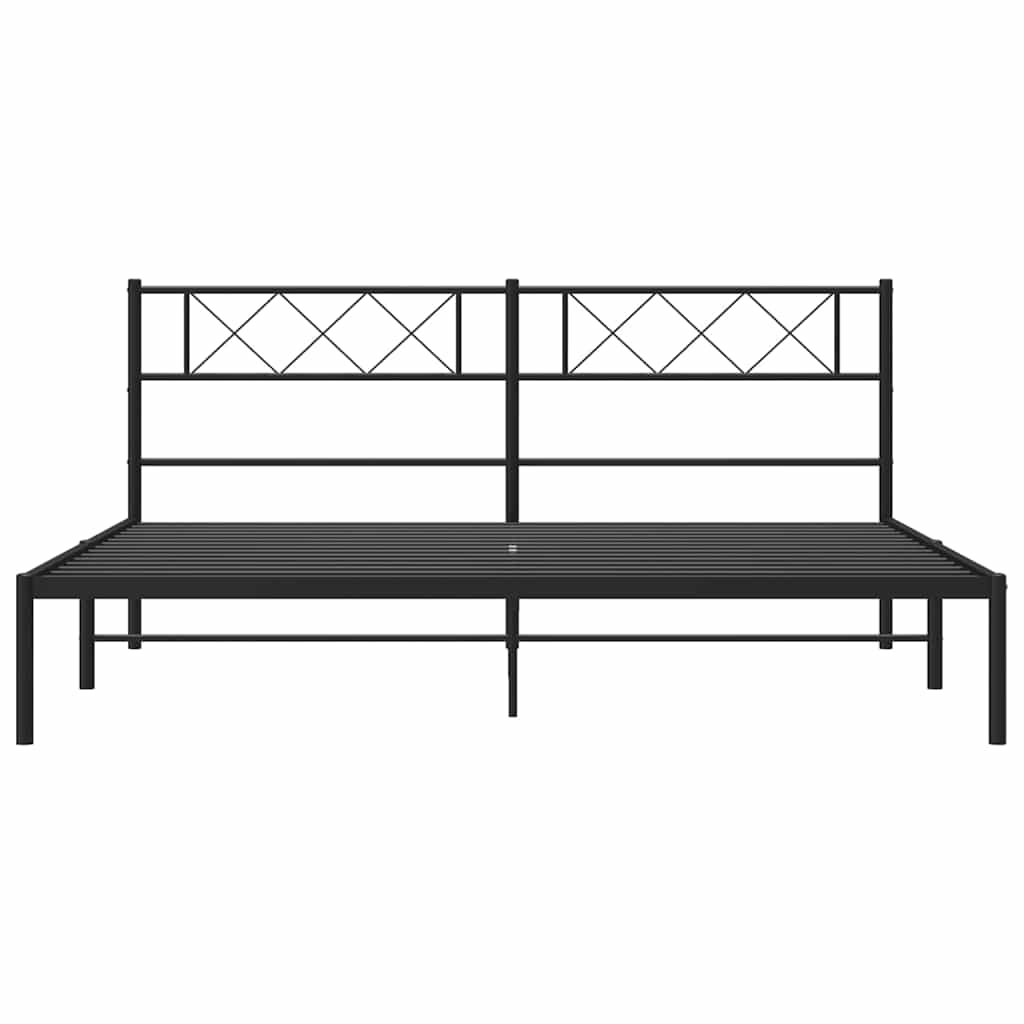 sengeramme med sengegavl 183x213 cm metal sort