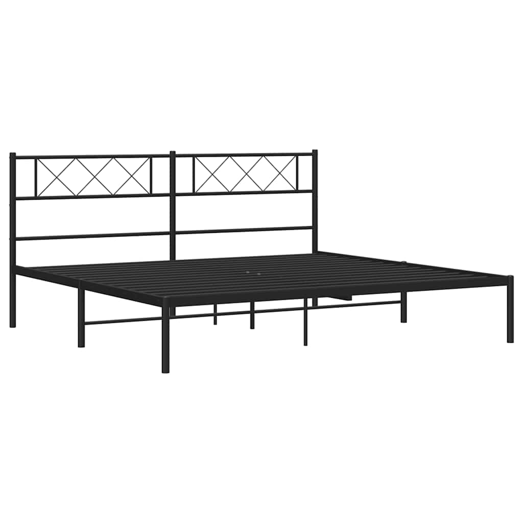 sengeramme med sengegavl 183x213 cm metal sort