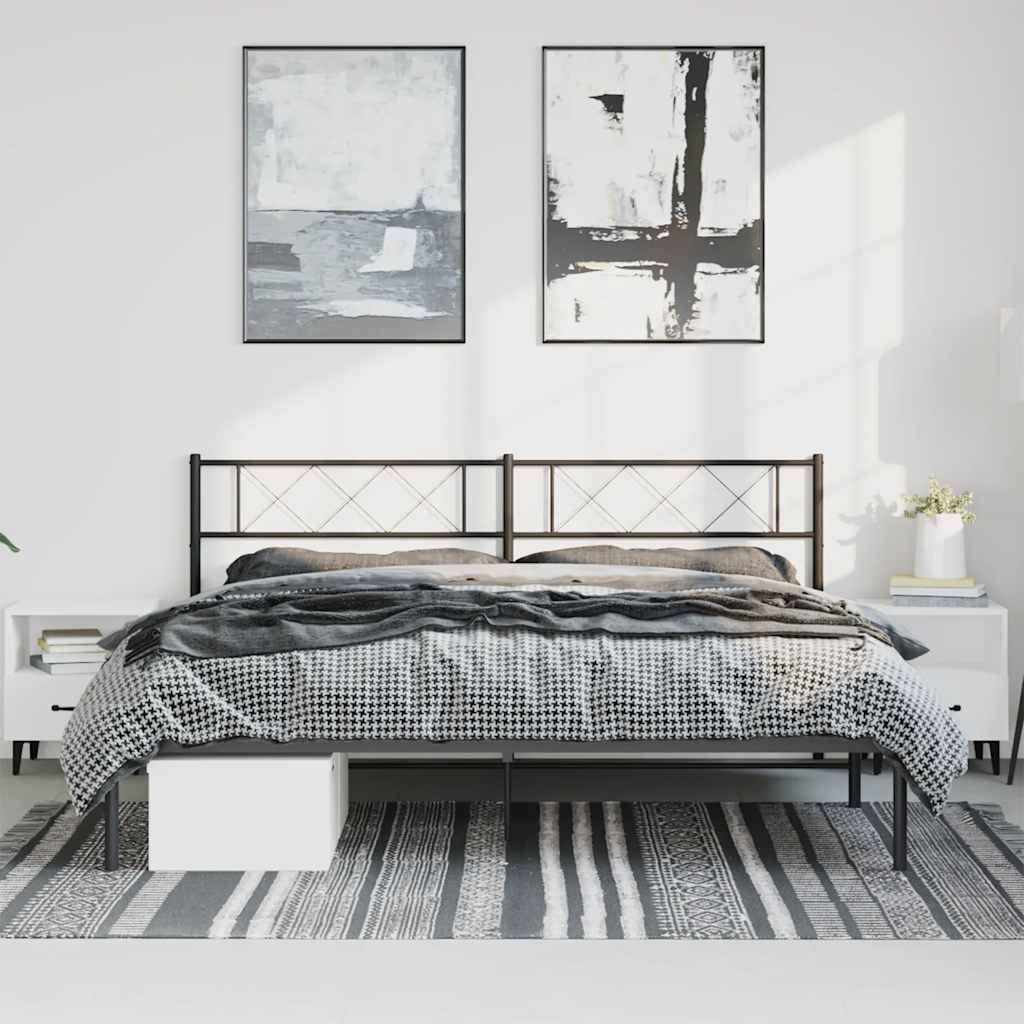 sengeramme med sengegavl 193x203 cm metal sort