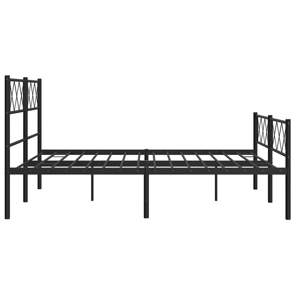 sengeramme med sengegavl og fodgærde 120x200 cm metal sort