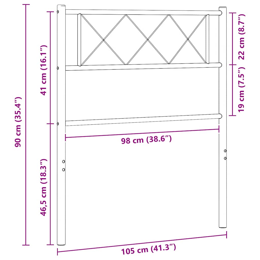 udskiftningsgavl 100 cm metal sort