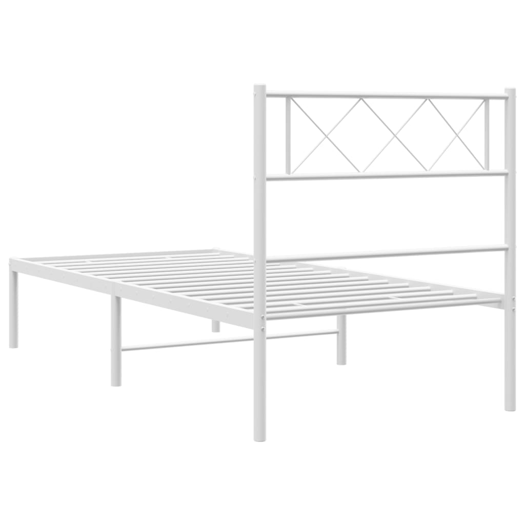 sengeramme med sengegavl 80x200 cm metal hvid
