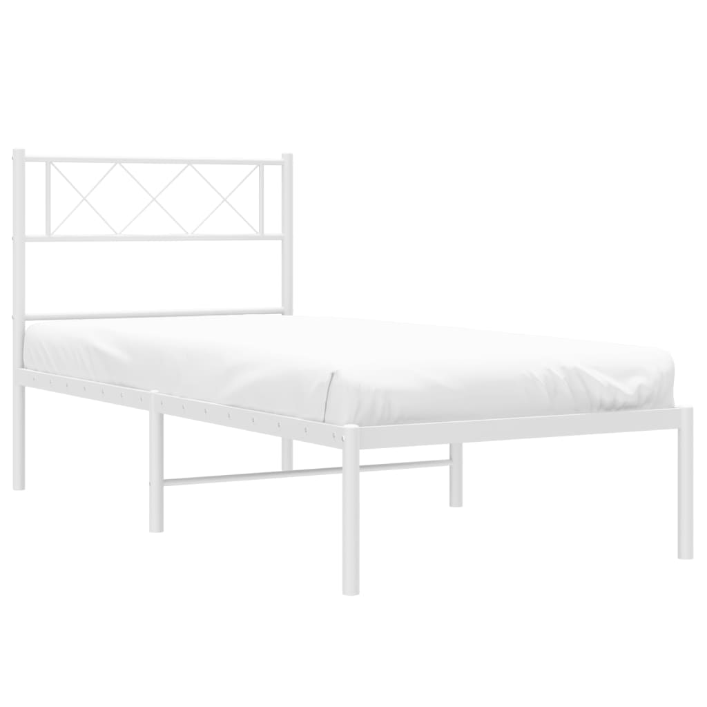 sengeramme med sengegavl 90x190 cm metal hvid
