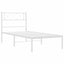 sengeramme med sengegavl 100x190 cm metal hvid