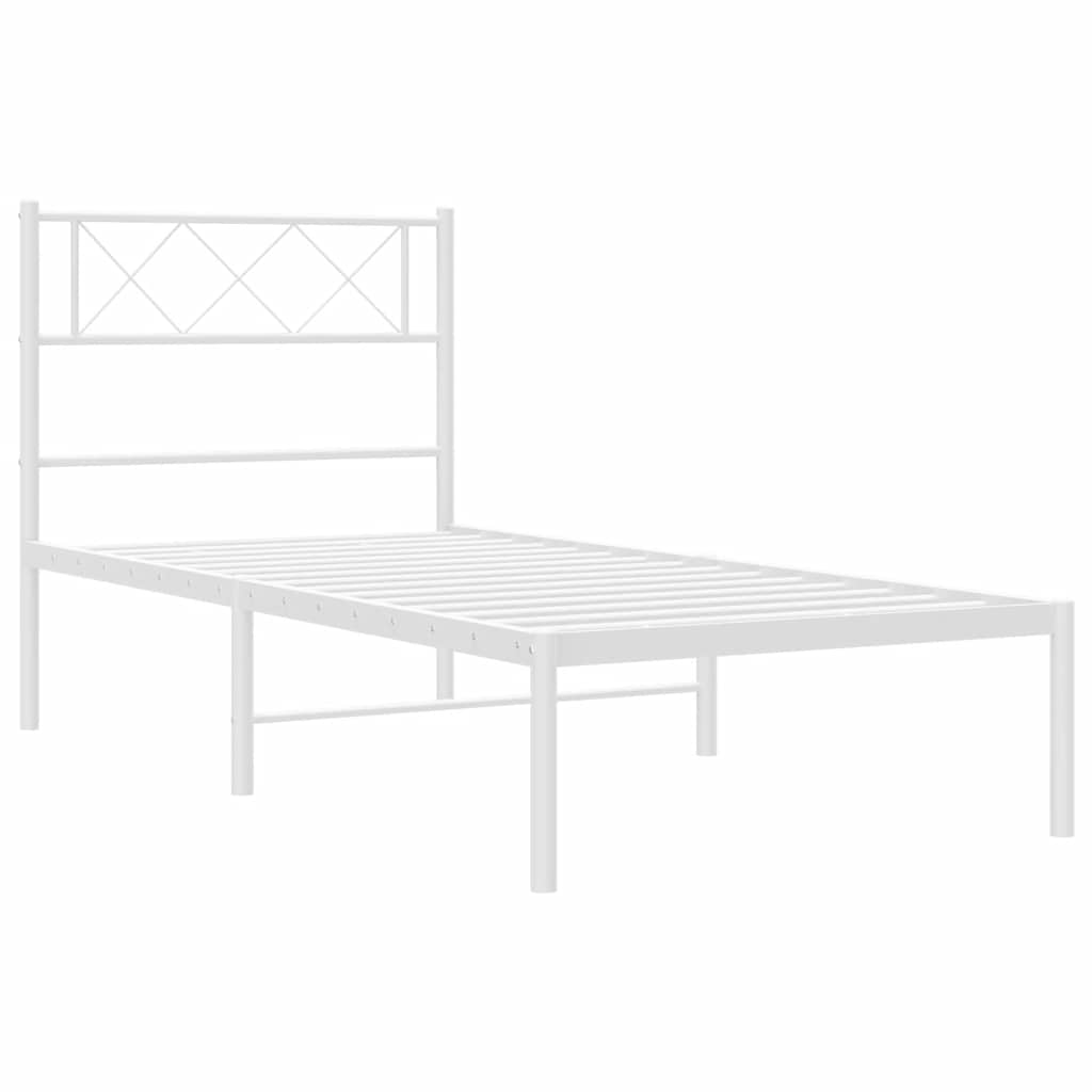 sengeramme med sengegavl 100x200 cm metal hvid