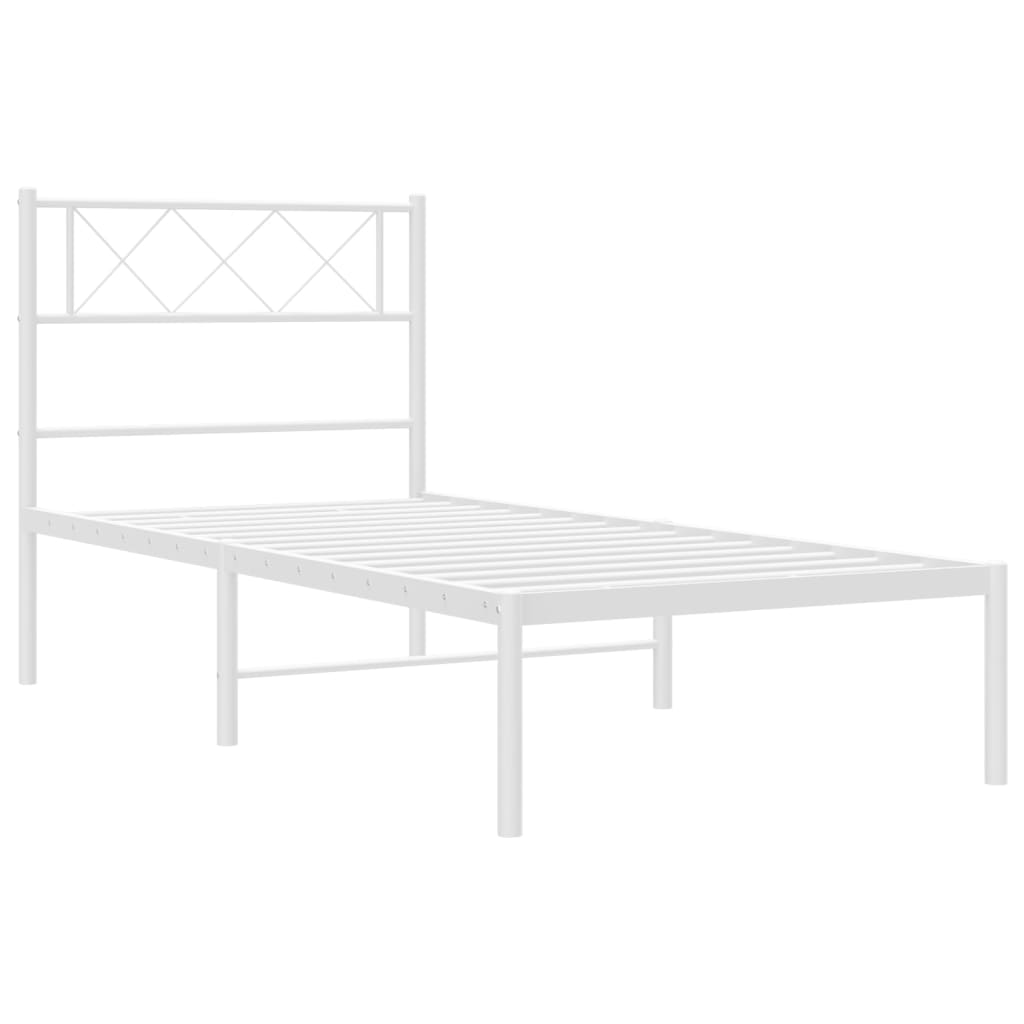 sengeramme med sengegavl 107x203 cm metal hvid
