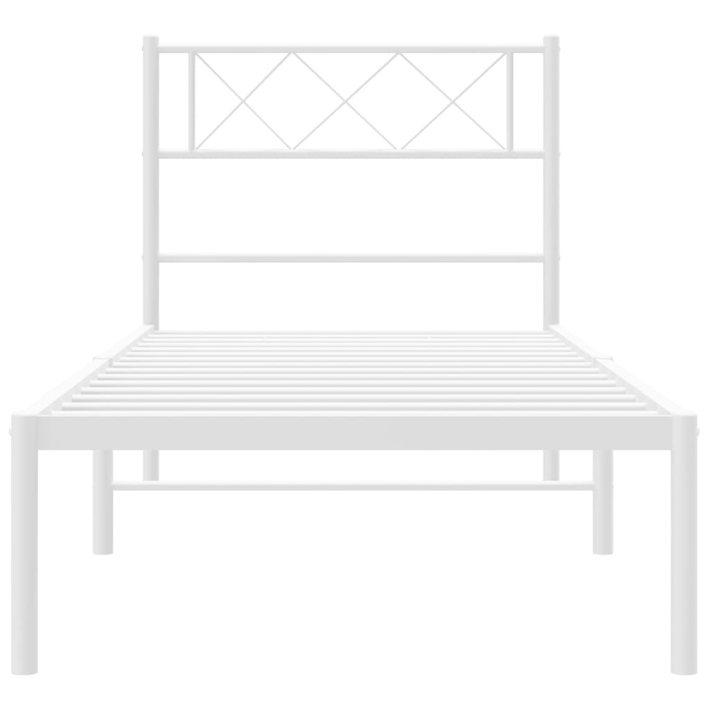 sengeramme med sengegavl 107x203 cm metal hvid
