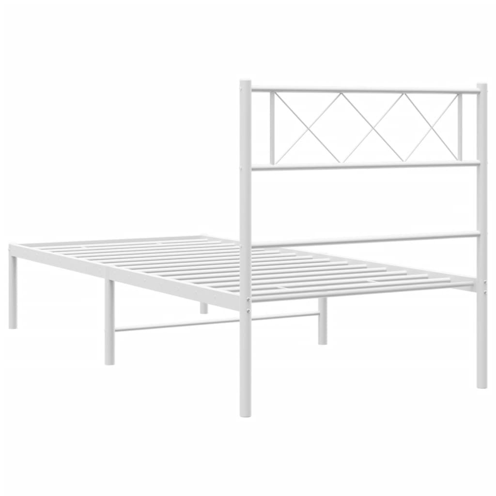 sengeramme med sengegavl 107x203 cm metal hvid