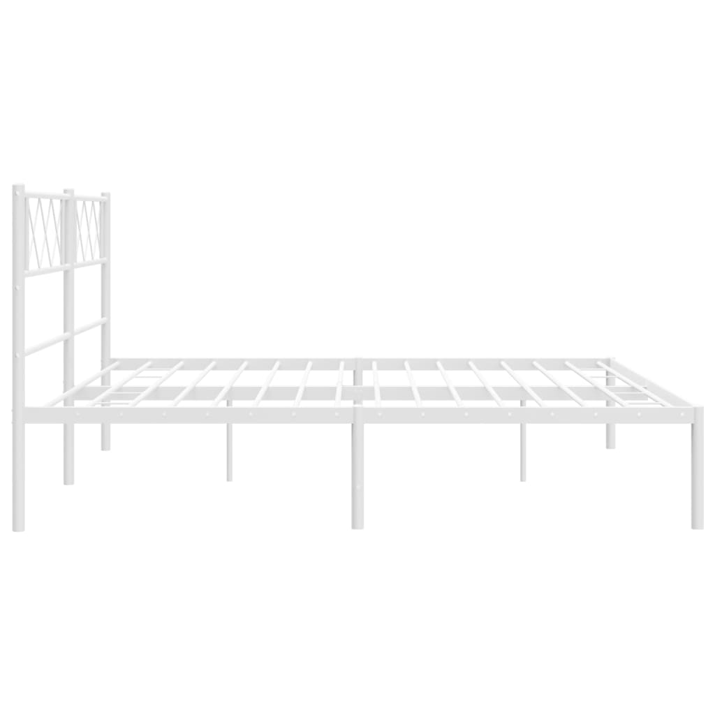 sengeramme med sengegavl 160x200 cm metal hvid