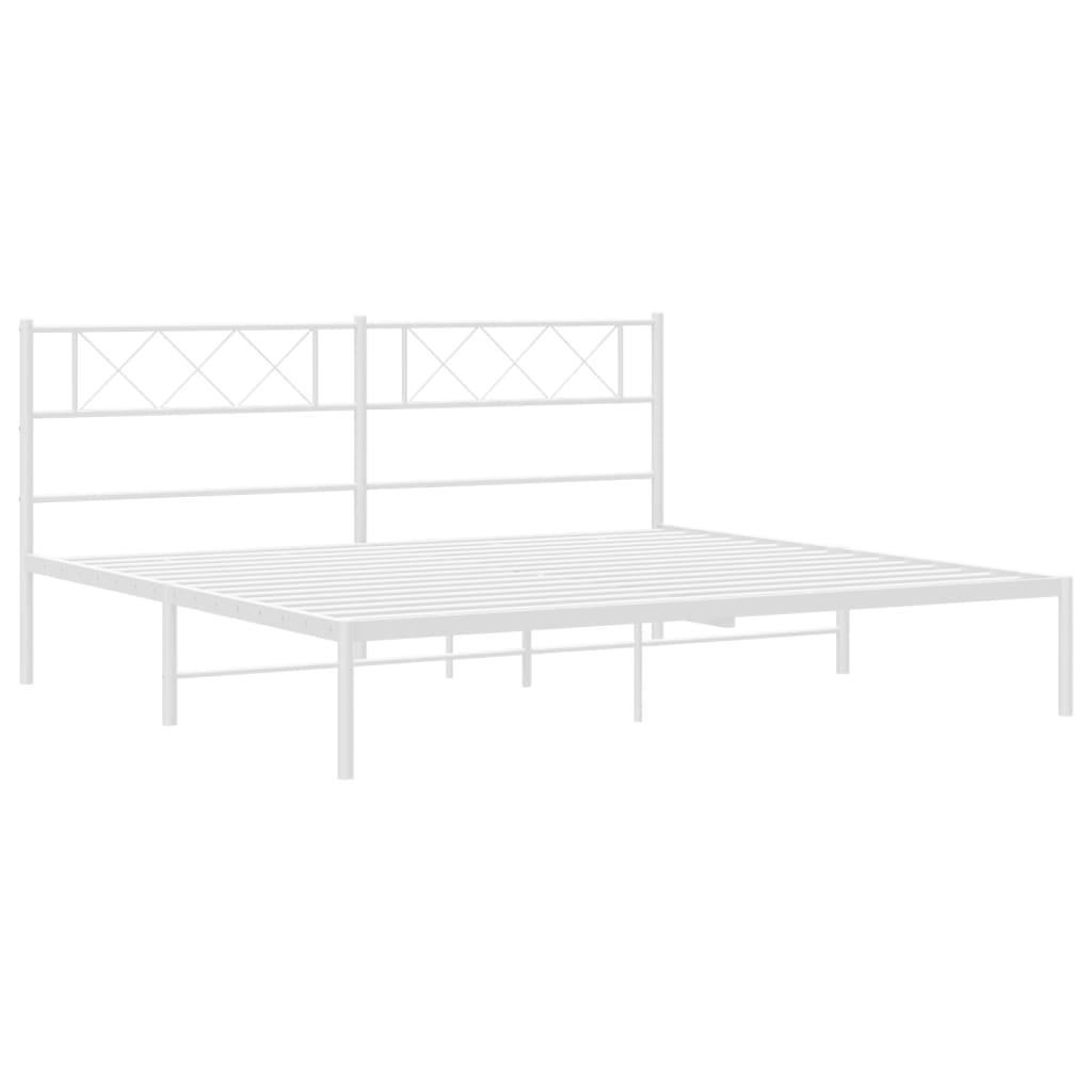 sengeramme med sengegavl 180x200 cm metal hvid