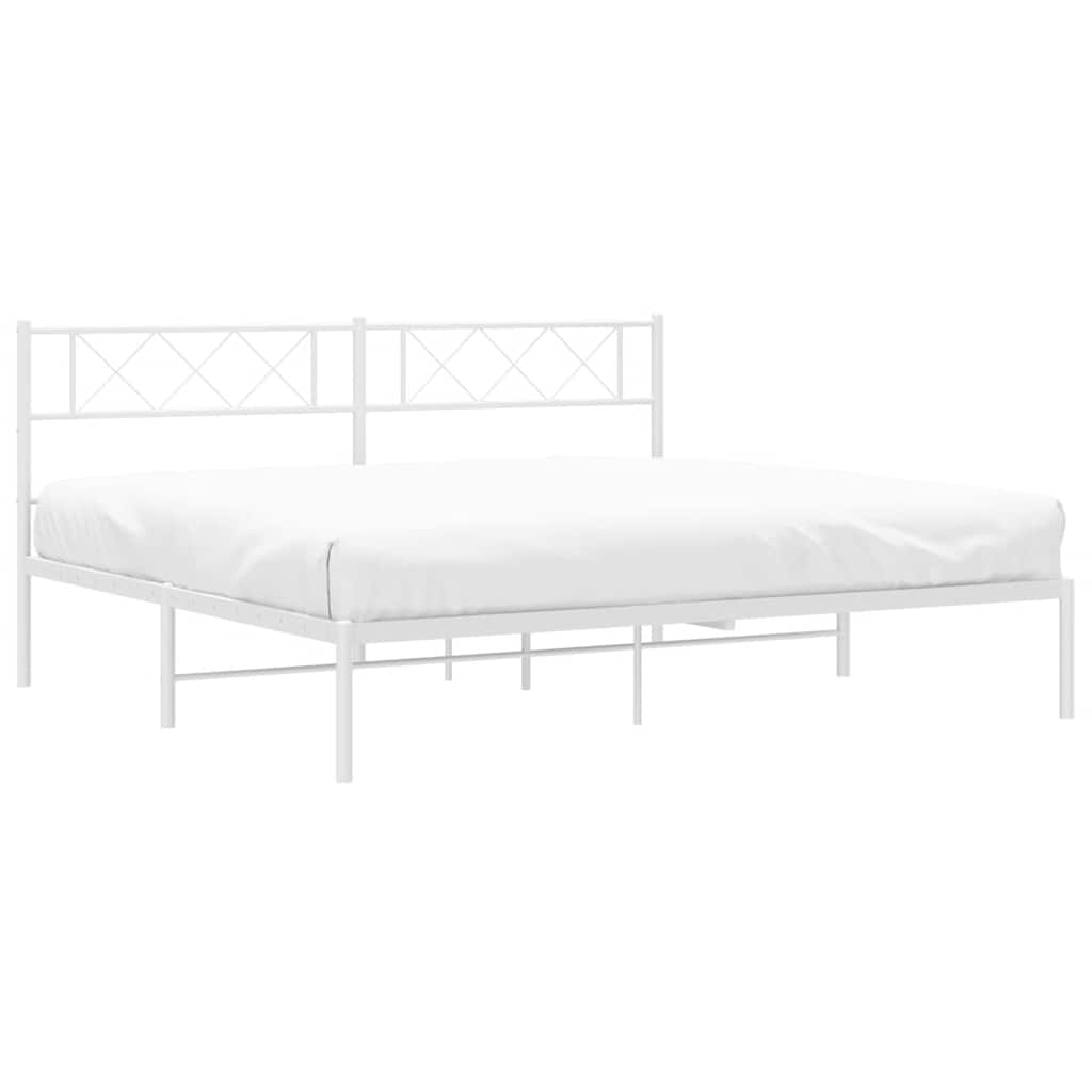 sengeramme med sengegavl 183x213 cm metal hvid