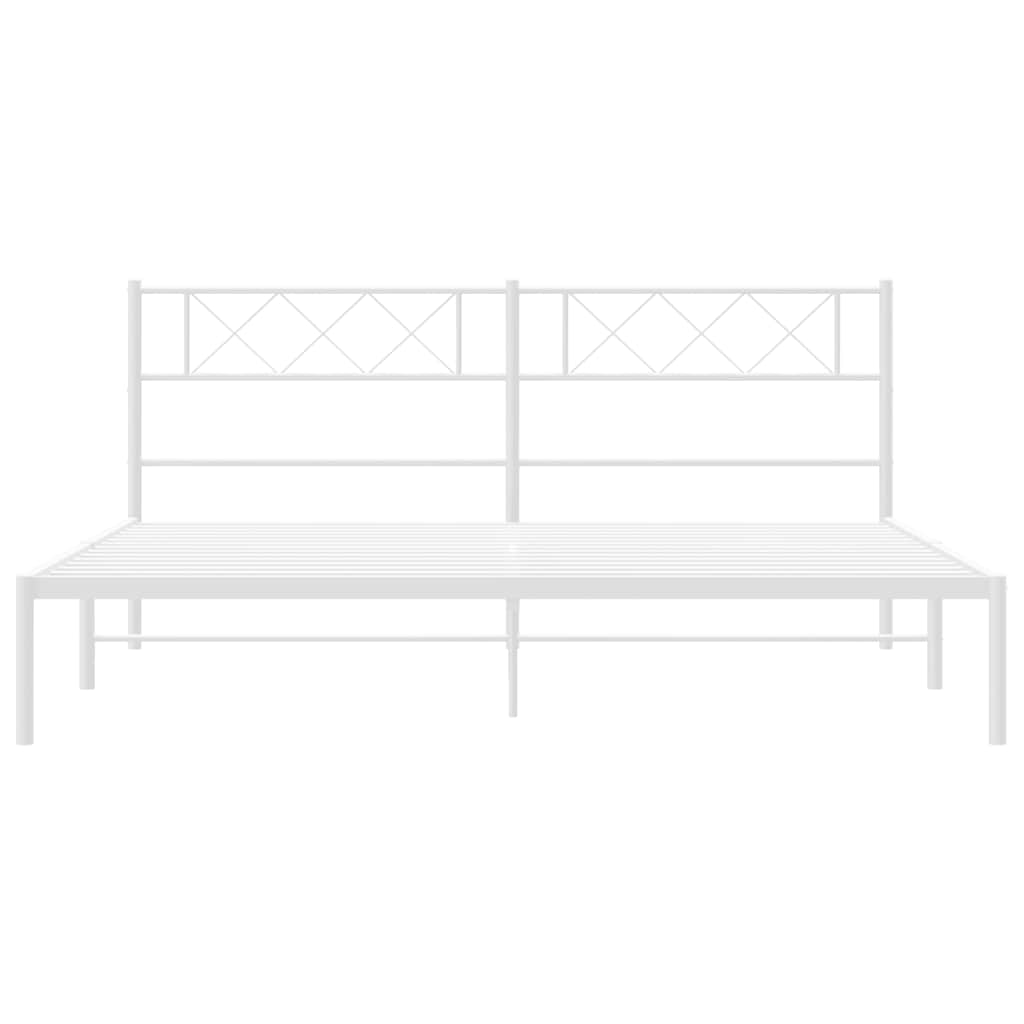 sengeramme med sengegavl 183x213 cm metal hvid