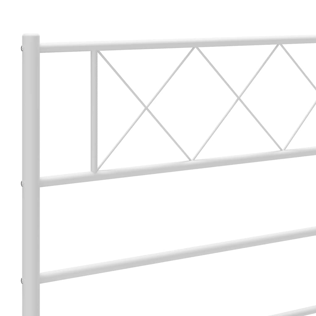 sengeramme med sengegavl 183x213 cm metal hvid