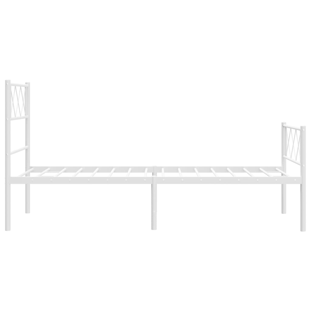 sengeramme med sengegavl og fodgærde 80x200 cm metal hvid