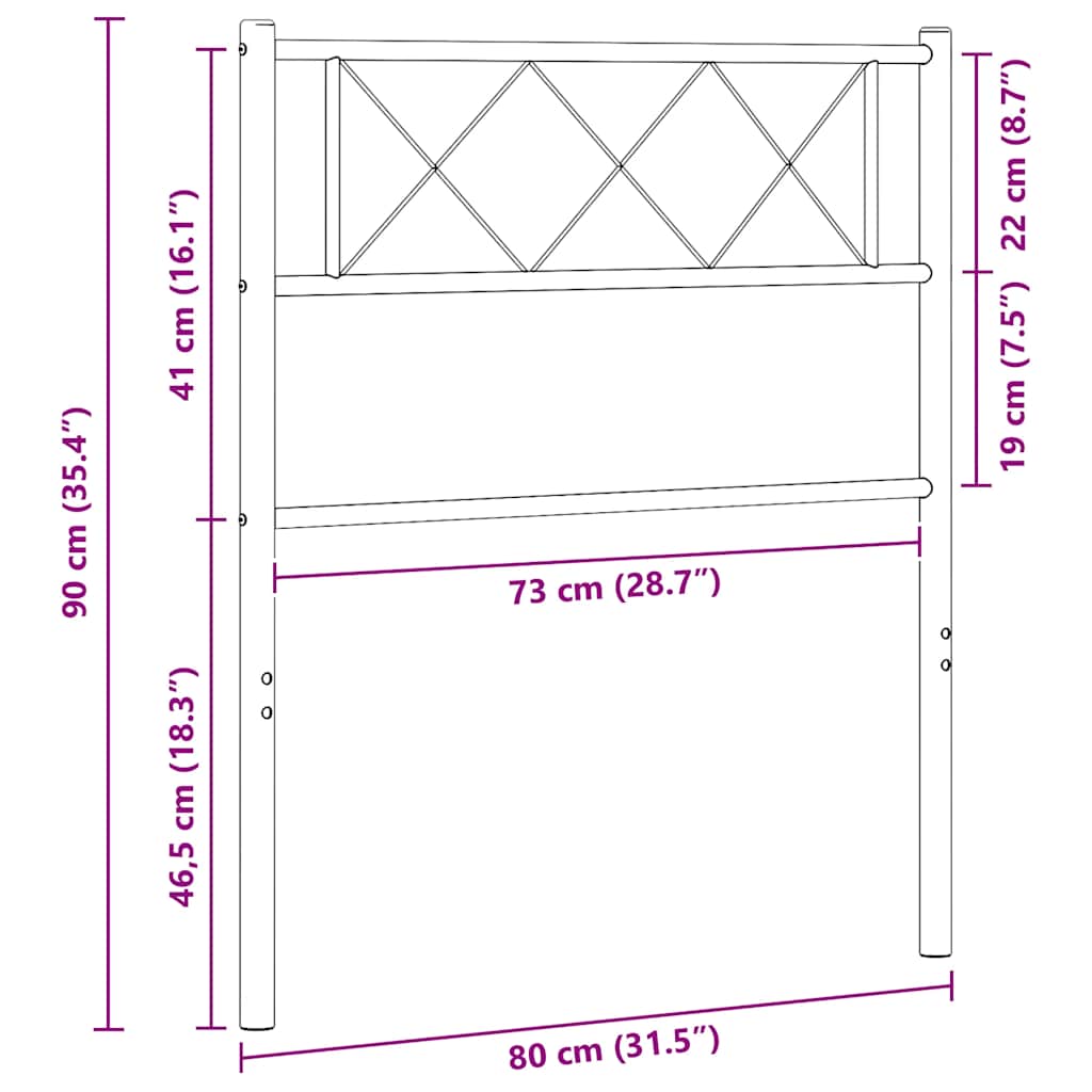 udskiftningsgavl 75 cm metal hvid