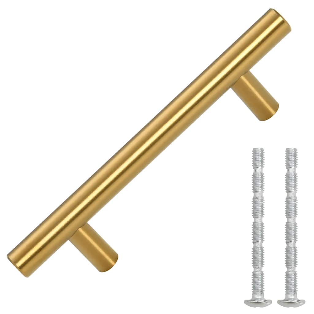 skabshåndtag 10 stk. 64 mm rustfrit stål guldfarvet