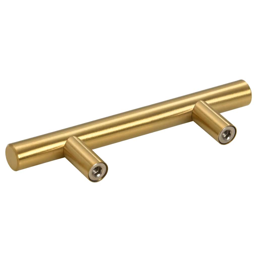 skabshåndtag 10 stk. 64 mm rustfrit stål guldfarvet
