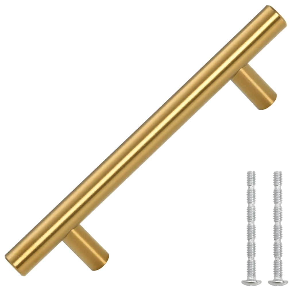 skabshåndtag 10 stk. 96 mm rustfrit stål guldfarvet
