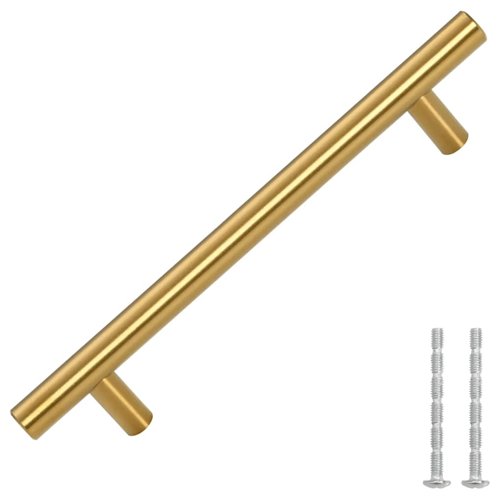 skabshåndtag 10 stk. 128 mm rustfrit stål guldfarvet