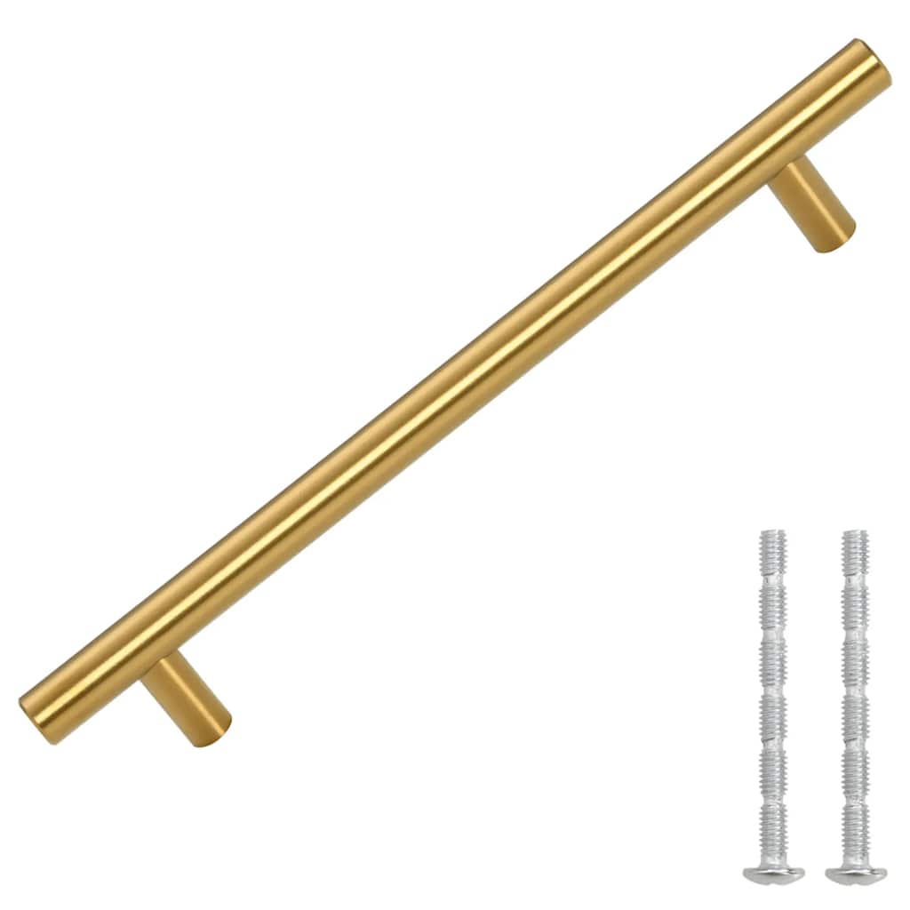 skabshåndtag 10 stk. 160 mm rustfrit stål guldfarvet