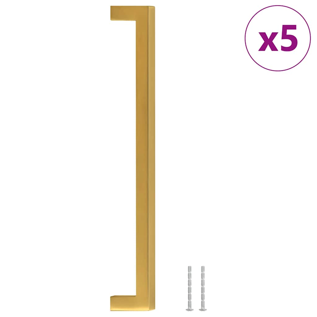 skabshåndtag 5 stk. 224 mm rustfrit stål guldfarvet