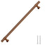 skabshåndtag 5 stk. 224 mm rustfrit stål bronzefarvet