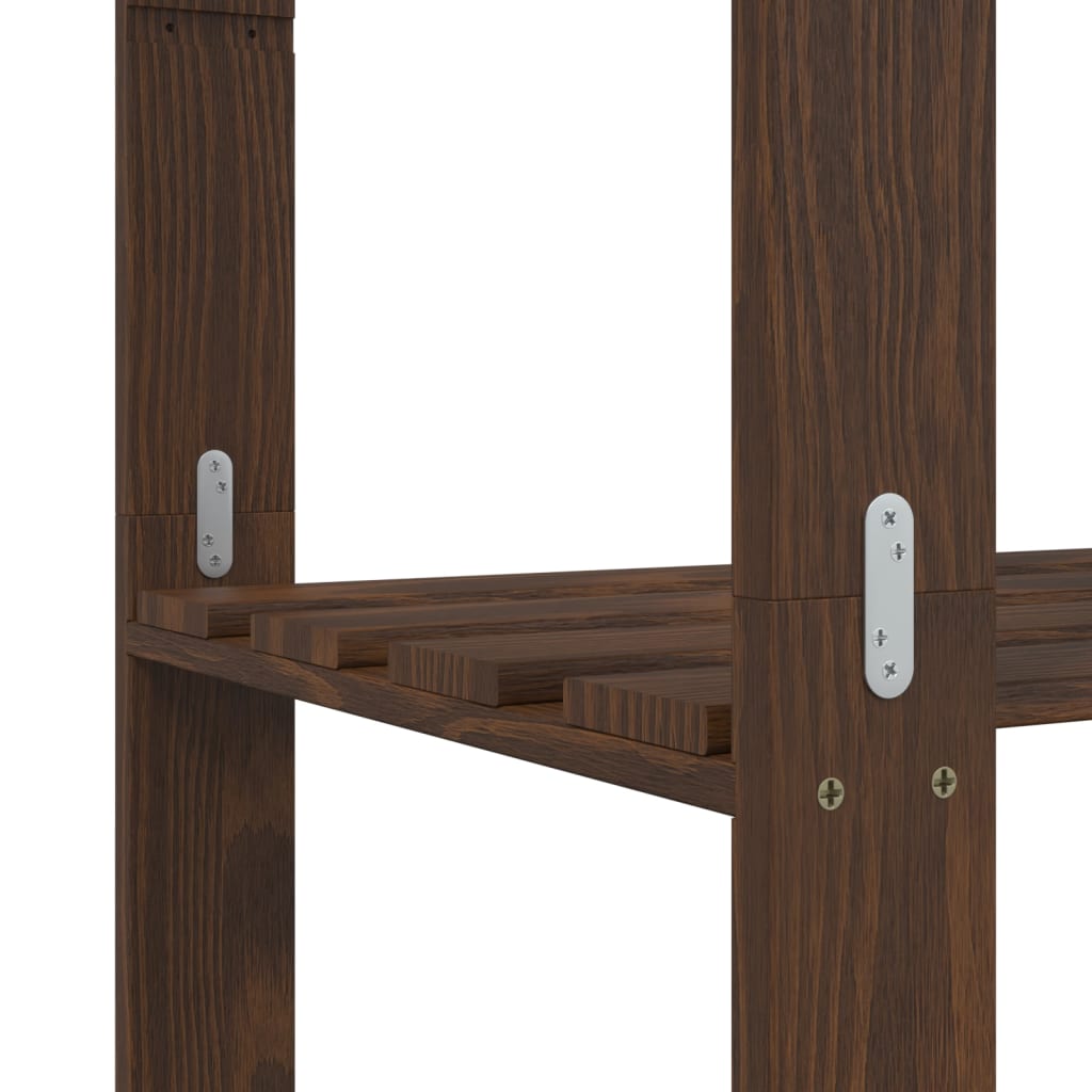 opbevaringsreol 5 hylder 80x38x170 cm massivt fyrretræ brun