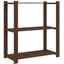 opbevaringsreol 3 hylder 80x38x90 cm massivt fyrretræ brun