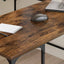 skrivebord 139x139x75 cm konstrueret træ røget egetræsfarve