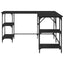 skrivebord 139x139x75 cm konstrueret træ sort