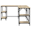 skrivebord 139x139x75 cm konstrueret træ sonoma-eg