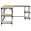skrivebord 139x139x75 cm konstrueret træ sonoma-eg