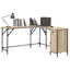 skrivebord 141x141x75 cm konstrueret træ sonoma-eg