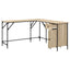 skrivebord 141x141x75 cm konstrueret træ sonoma-eg