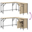 skrivebord 141x141x75 cm konstrueret træ sonoma-eg