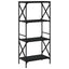 bogreol med 4 hylder 59x35x132 cm konstrueret træ sort