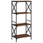 bogreol 4 hylder 59x35x132 cm konstrueret træ brunt eg