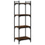 bogreol 4 hylder 40x30x120 cm konstrueret træ røget eg