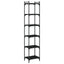 bogreol med 6 hylder 40x30x188 cm konstrueret træ sort