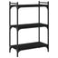 bogreol med 3 hylder 60x30x86 cm konstrueret træ sort