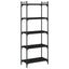 bogreol med 5 hylder 60x30x154 cm konstrueret træ sort